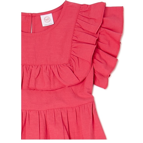 Wonder Nation Girls Ruffle Yoke Dress, Size XL 14/16 Plus - Picture 2 of 7